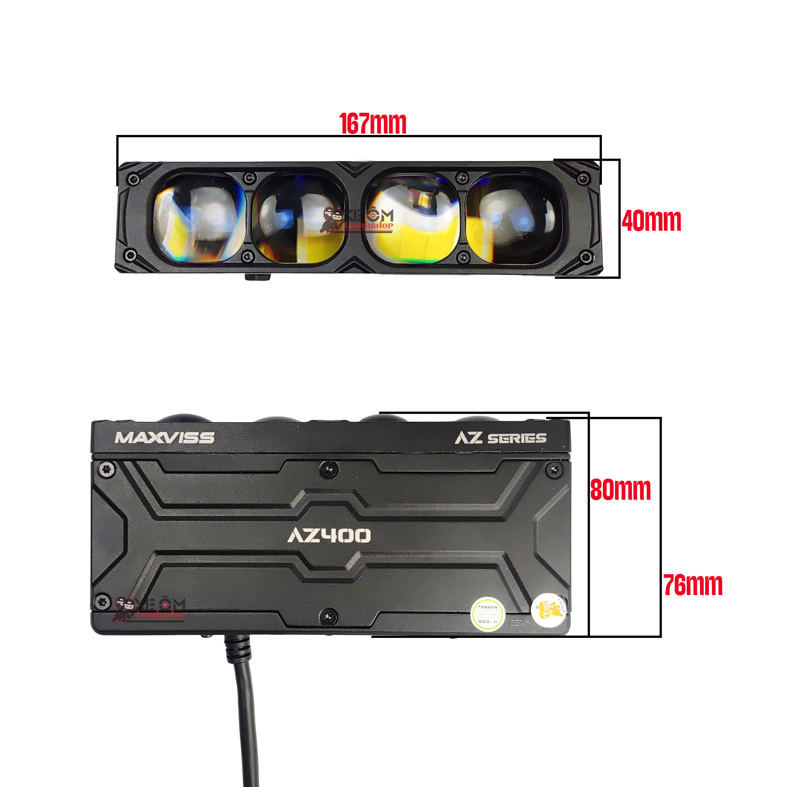 Kích thước đèn Maxviss AZ400