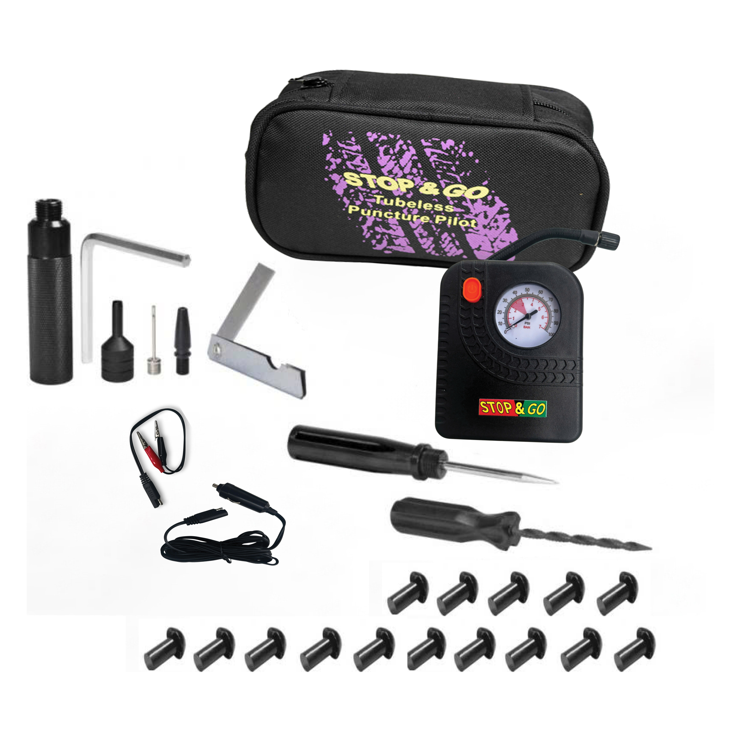 Trọn bộ bơm và vá nấm Stop & Go