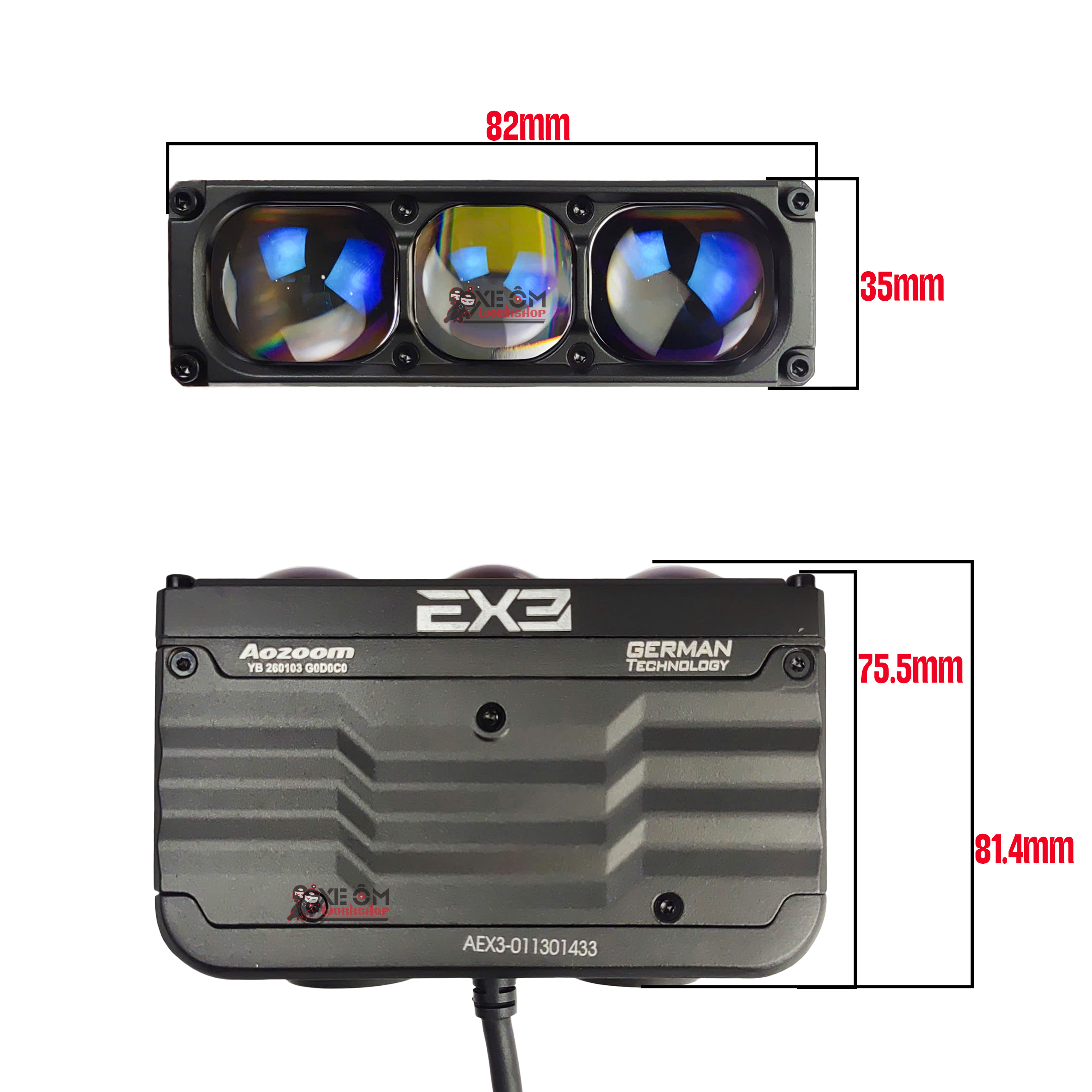 Kích thước Aozoom Extra EX3