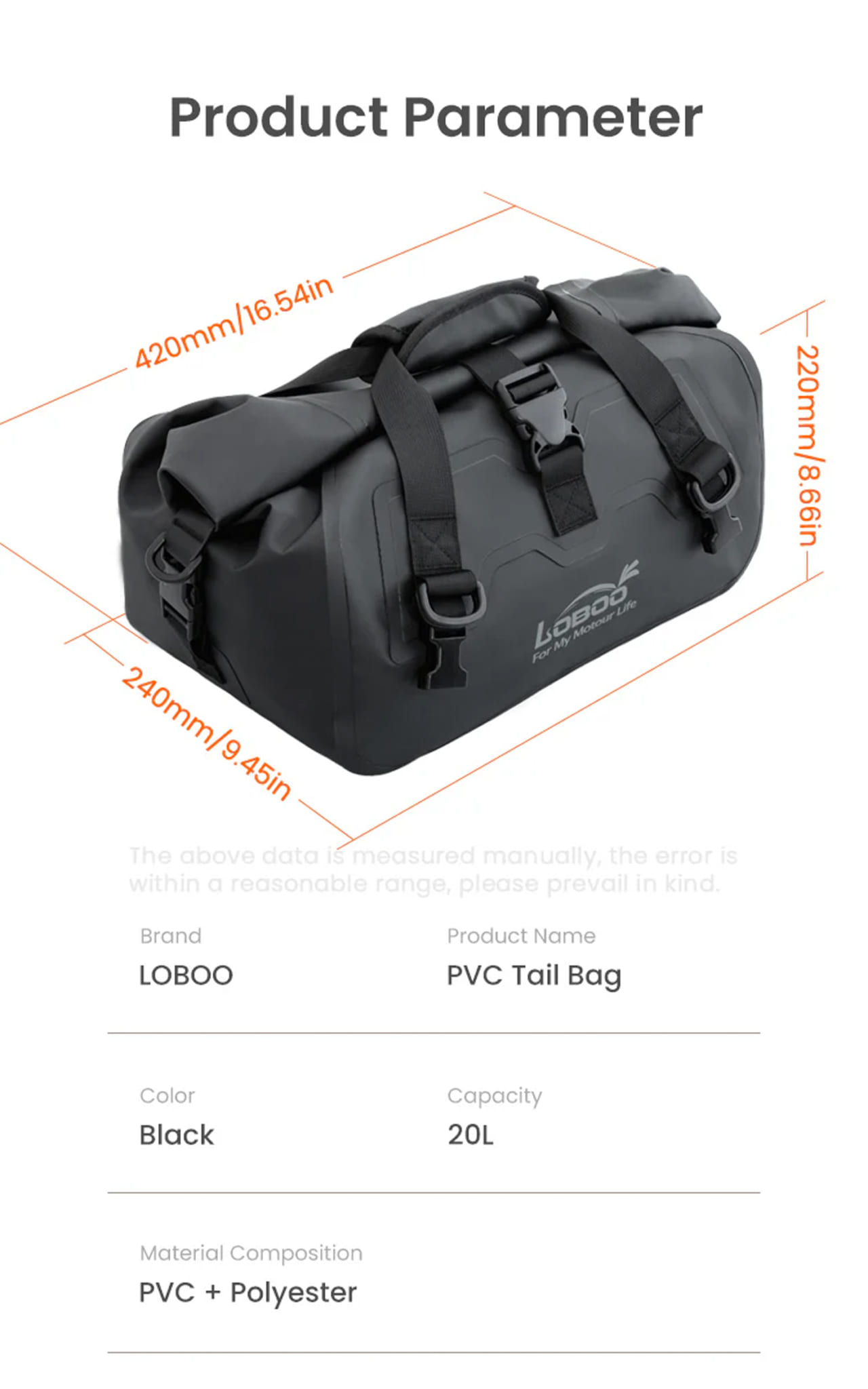 Thông số túi chống nước Loboo Wanderer 20L